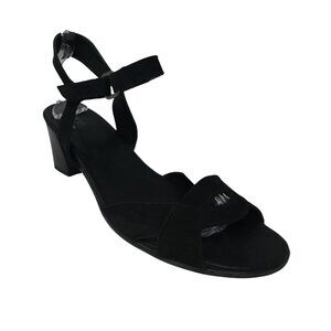 Arche Black Leather Open Toe Block Heel Sandals Made in France Womens 42 US 10